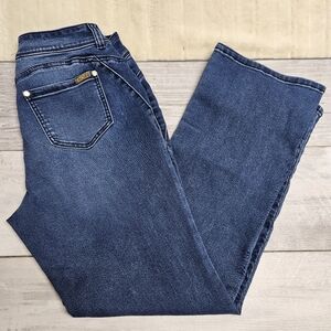 Iman Bootcut Jeans Womens Size 12P Blue Stretch Denim High Rise Preppy